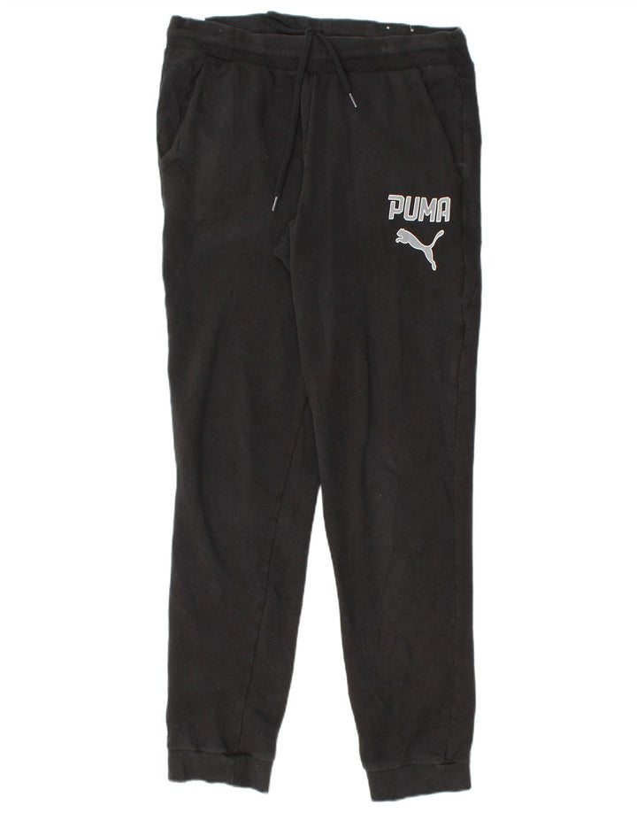 Pantaloni da tuta con grafica PUMA da donna Joggers UK 12 Medium Black Cotton