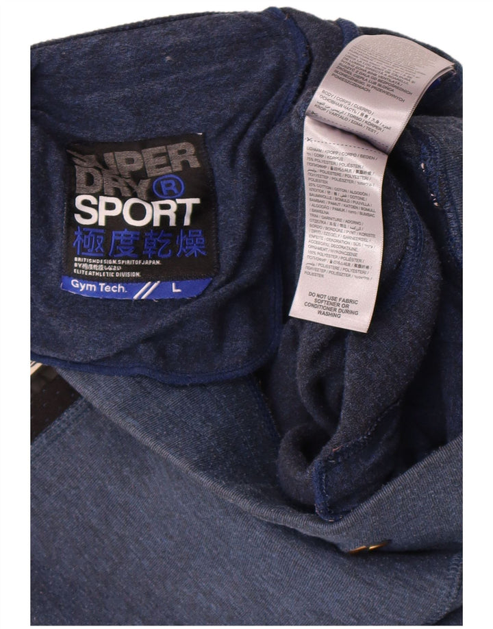 Pantaloncini sportivi grafici da uomo Superdry Large in poliestere color block blu navy