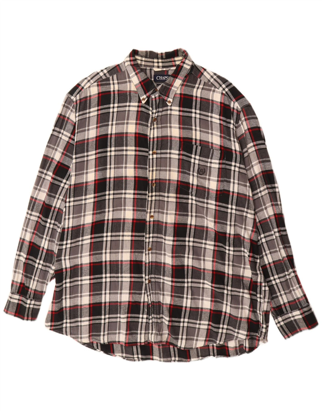 Chaps Camicia da uomo in flanella grande 2XL Cotone a quadri nero