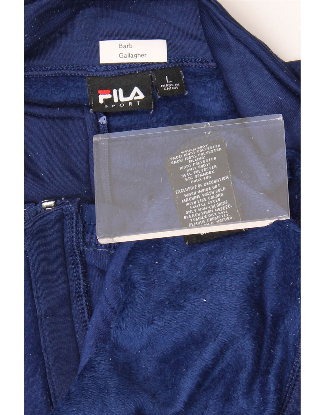 Giacca da ginnastica da donna FILA UK 16 Large in poliestere blu navy