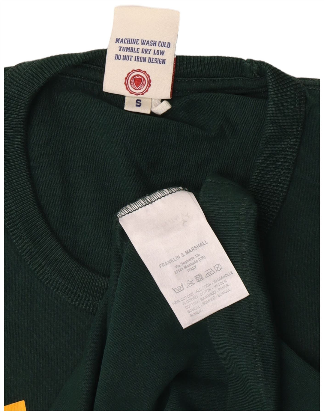 T-shirt grafica da uomo Franklin Marshall Top piccola in cotone verde