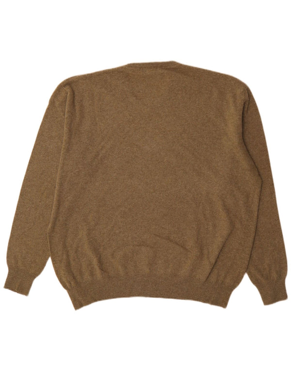 Maglione Kappa da uomo con scollo a V 3XL Lana d'agnello kaki