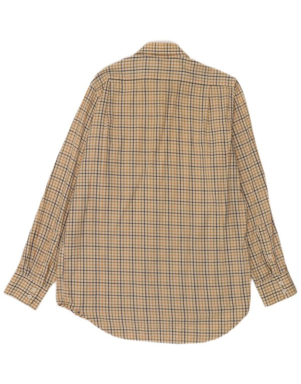 Camicia da uomo dalla vestibilità regolare Musto taglia 15 1/2 cotone scozzese medio giallo