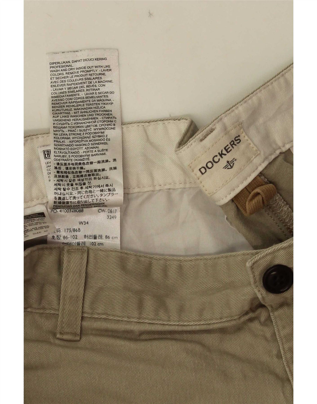 Pantaloncini cargo da uomo Dockers W34 Large in cotone kaki
