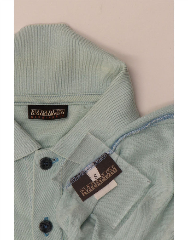 Polo geografica da uomo NAPAPIJRI piccola in cotone color block blu