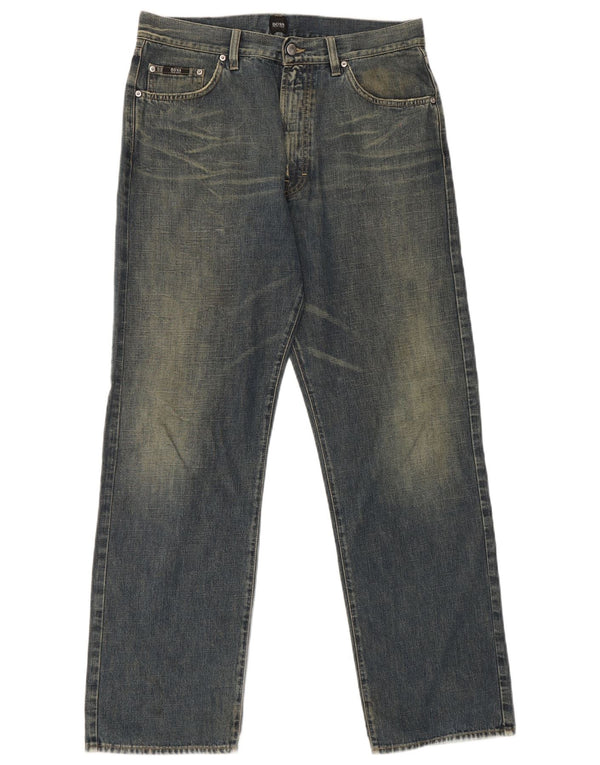 Jeans dritti da uomo Hugo Boss W34 L32 cotone blu