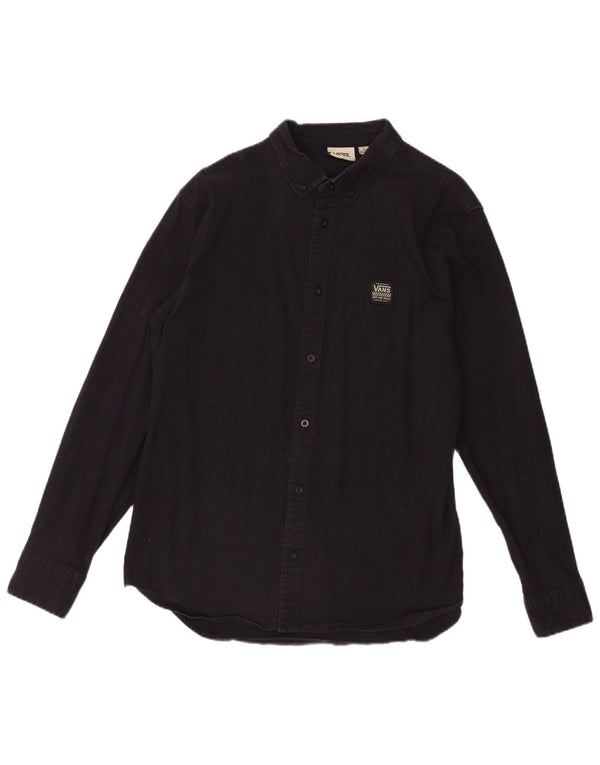 Camicia grafica da uomo Vans grande in cotone gessato nero