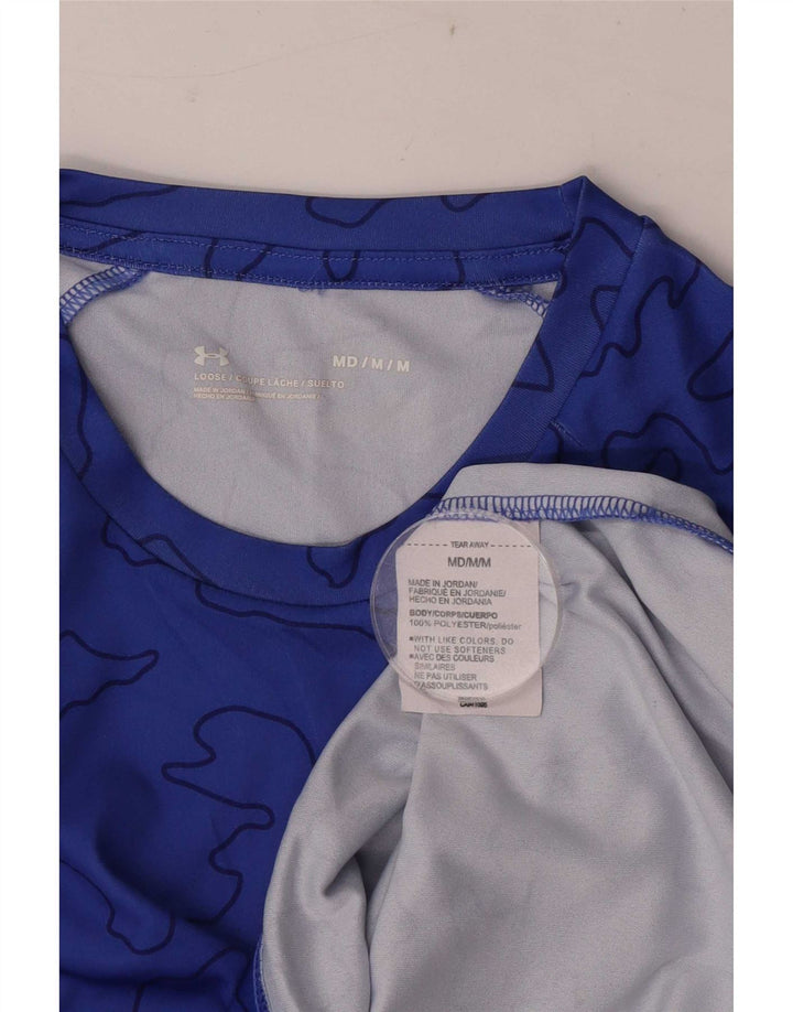T-shirt da uomo vestibilità ampia Under Armour Top poliestere geometrico blu medio