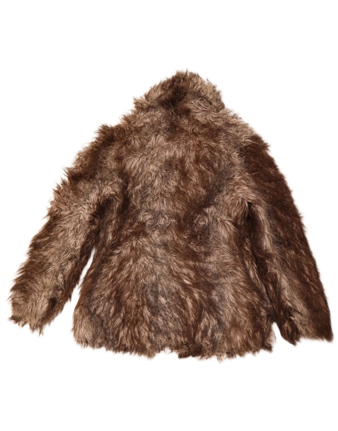 OASIS Giacca da donna in pelliccia sintetica UK 10 Piccolo acrilico a strisce marroni