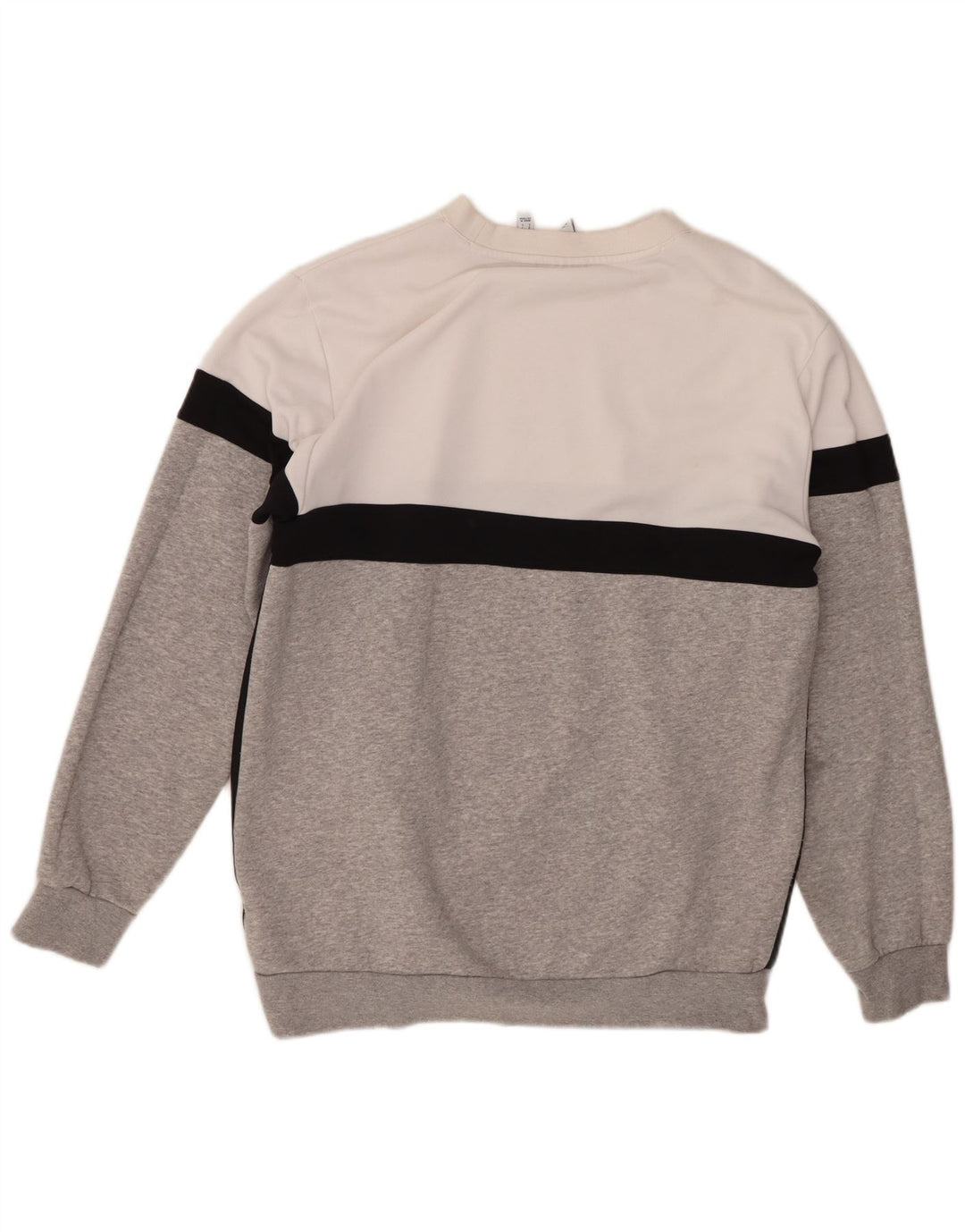 Felpa grafica da uomo Adidas Felpa grande in cotone color block grigio
