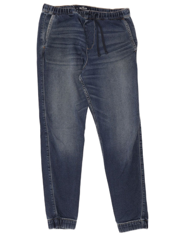 Hollister Uomo Joggers Jegging Jeans Small W29 L28 Blu Cotone