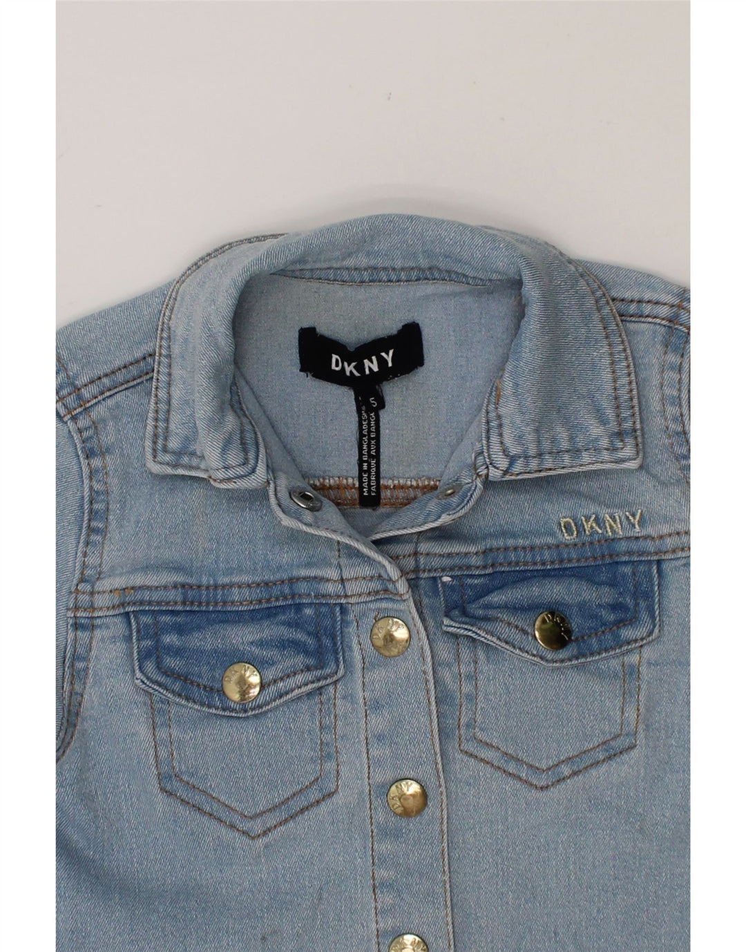 DKNY Girls Crop Denim Jacket 4-5 Years Blue Cotton Vintage Dkny and Second-Hand Dkny from Messina Hembry 