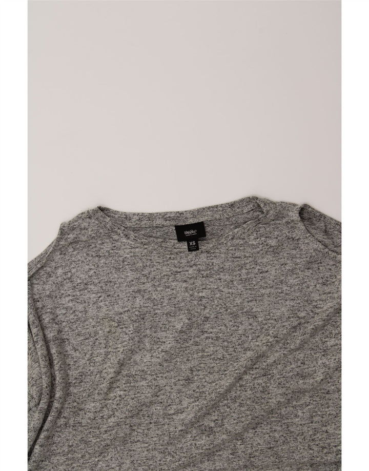 MOSSIMO Womens Asymmetric Oversized Boat Neck Jumper Sweater UK 6 XS Grey Vintage Mossimo and Second-Hand Mossimo from Messina Hembry 