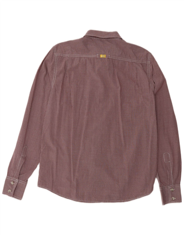 Camicia da uomo SUPERDRY grande in cotone a quadretti rossi