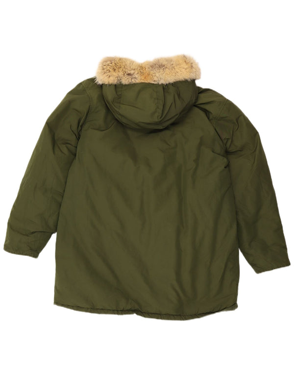 Giacca imbottita con cappuccio da uomo Woolrich UK 40 grande cotone verde