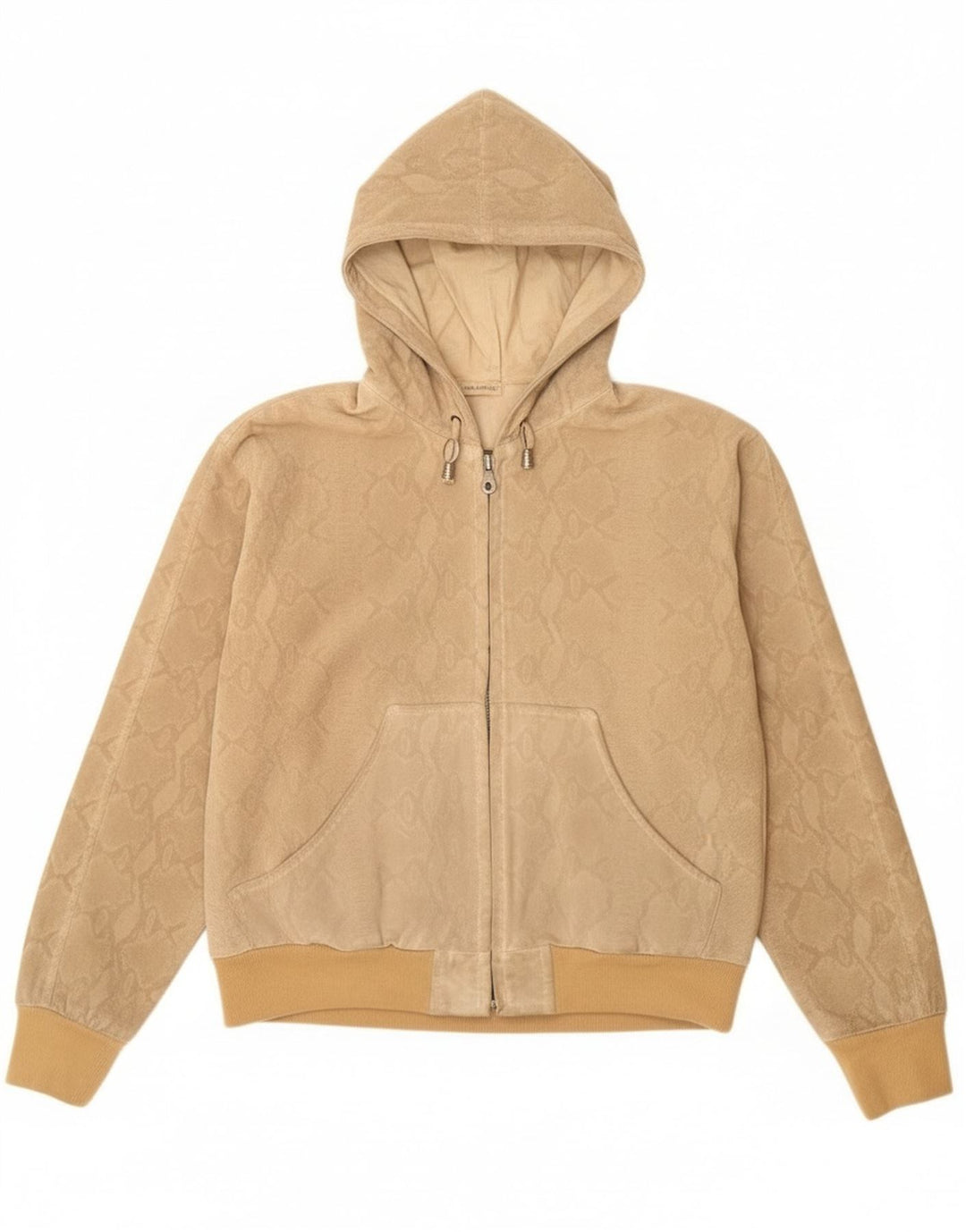 Donna Pelle Bomber con cappuccio da donna IT 42 Beige medio Stampa animalier
