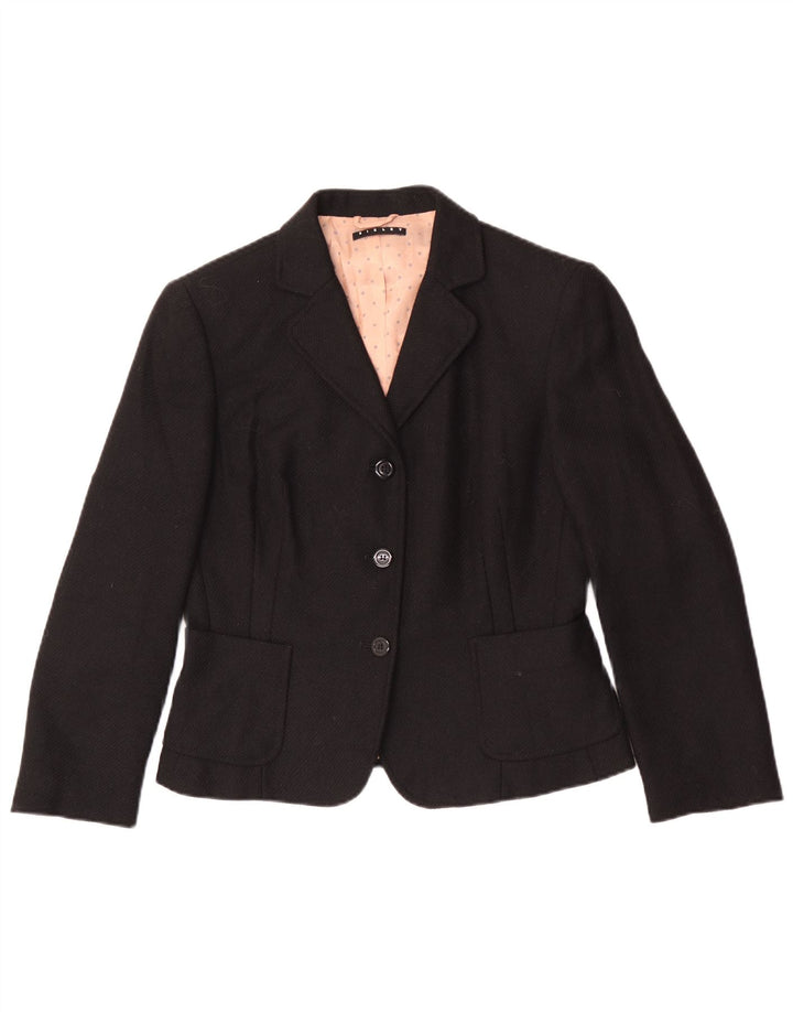 Giacca Blazer a 3 Bottoni da Donna Sisley IT 46 Large Nera in Lana