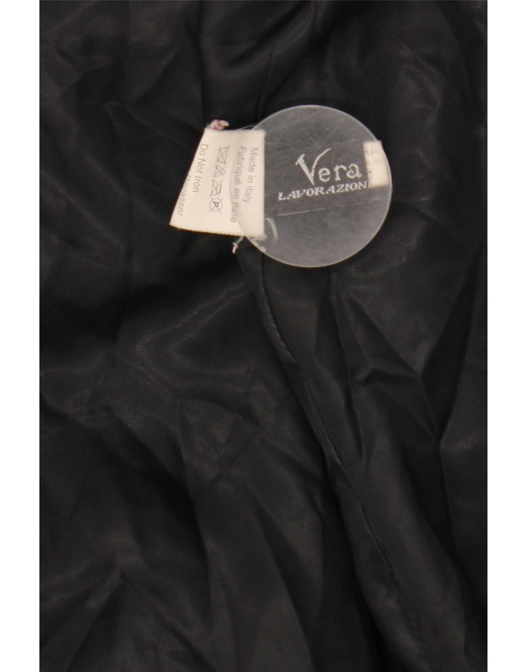 Cappotto in pelle vintage da donna IT 44 medio nero