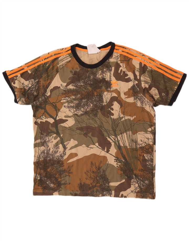 T-shirt da uomo Adidas Top grande in cotone mimetico multicolore