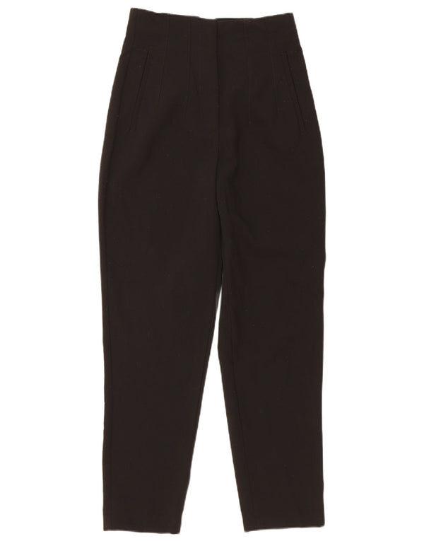 Pantaloni casual affusolati a vita alta da donna Zara XS W24 L26 poliestere nero