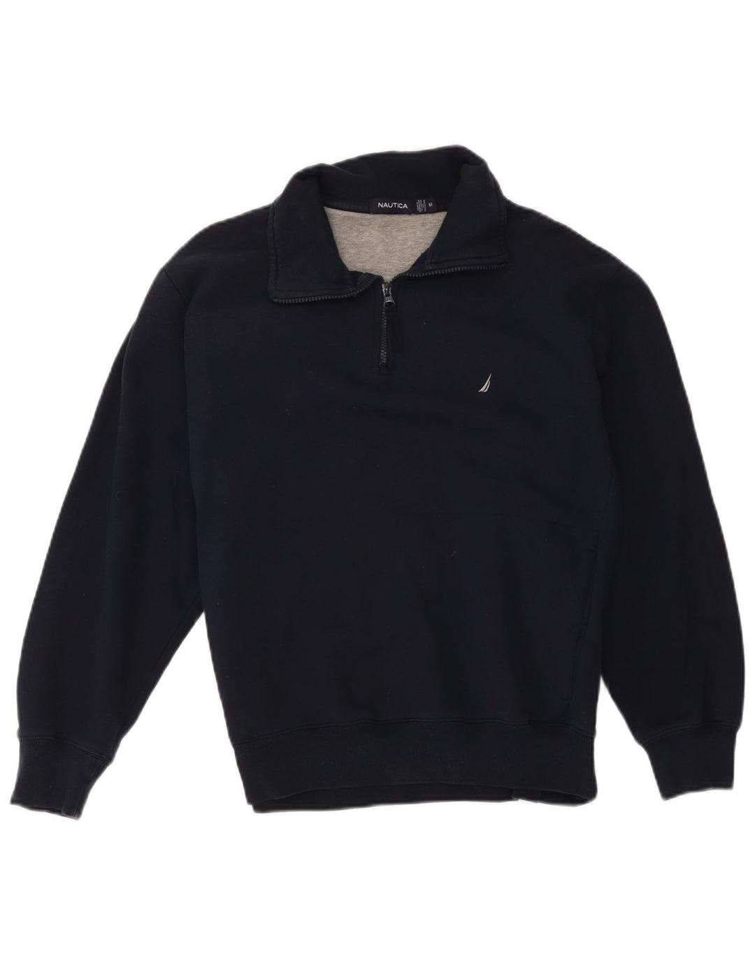 Felpa da uomo con collo con zip Nautica, maglione medio, in cotone blu navy