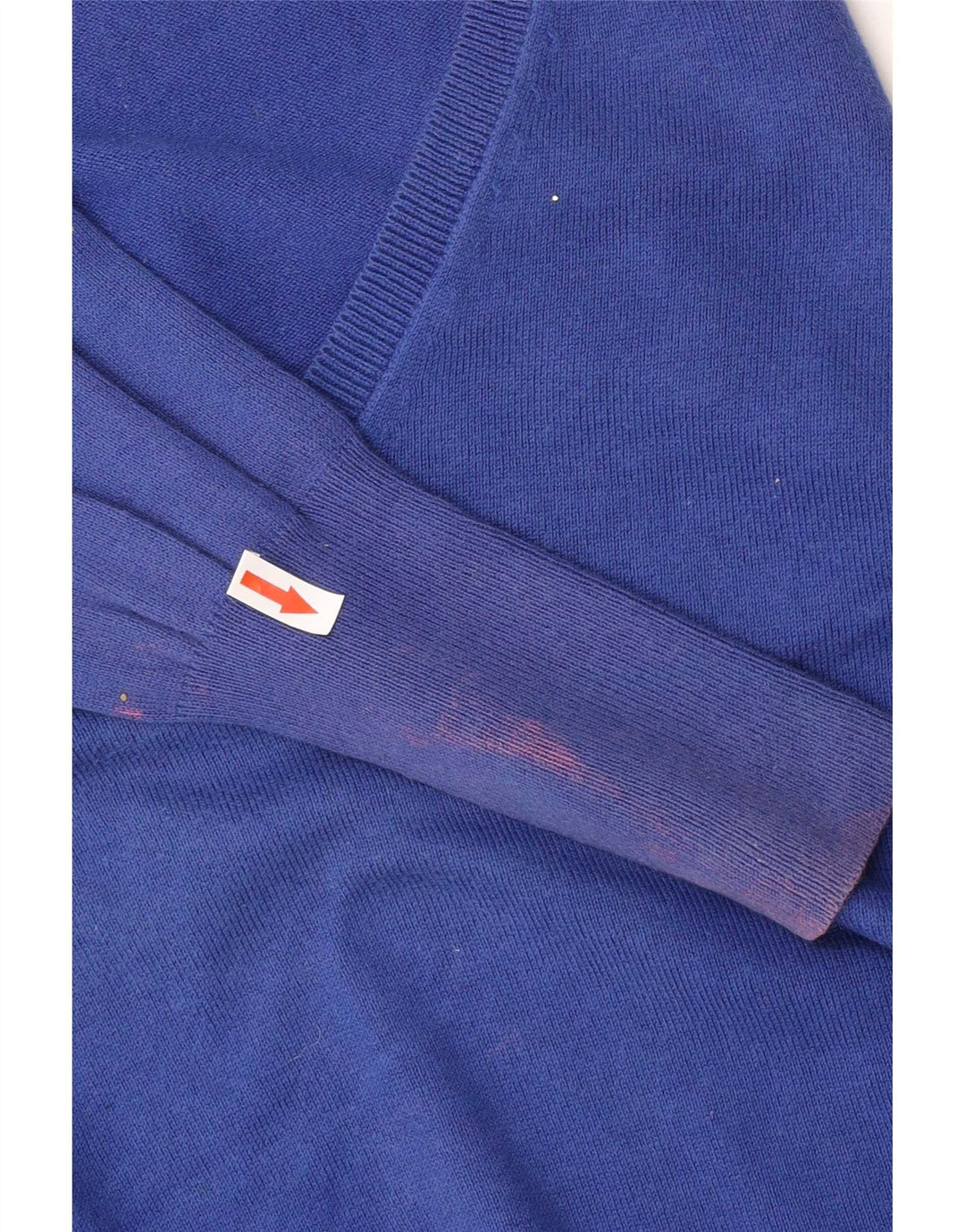Maglione da donna con scollo a V Zara UK 12 Cotone blu medio