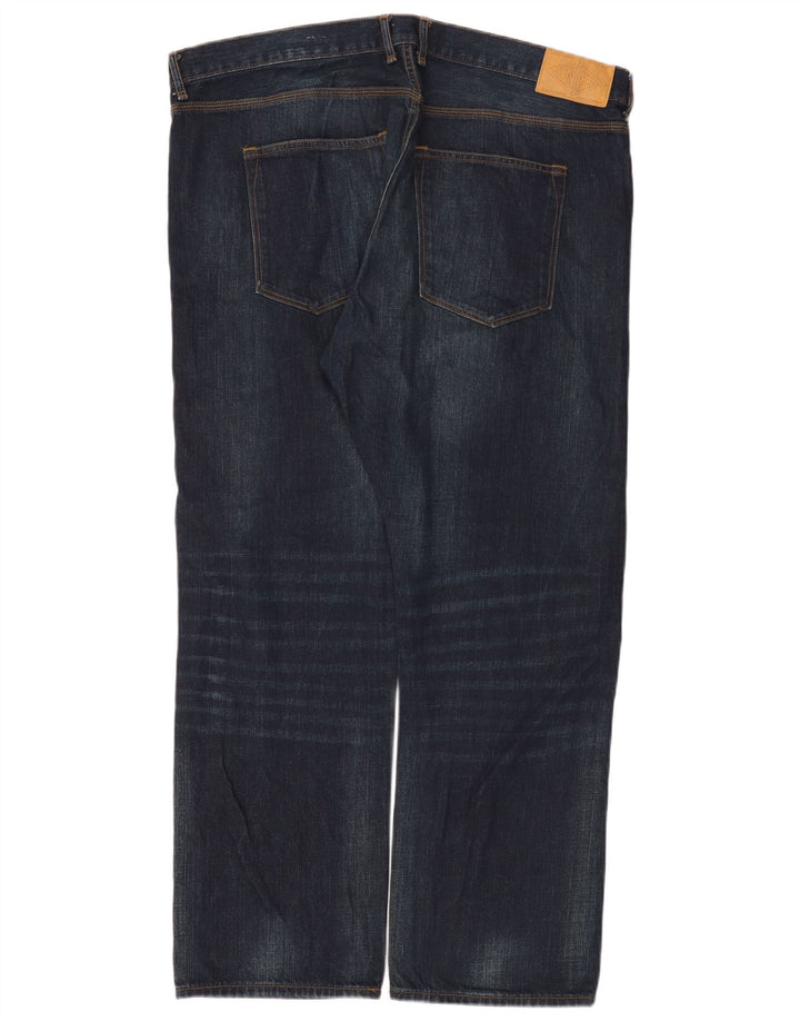 Jeans dritti rilassati da uomo Marks & Spencer W42 L29 cotone blu navy