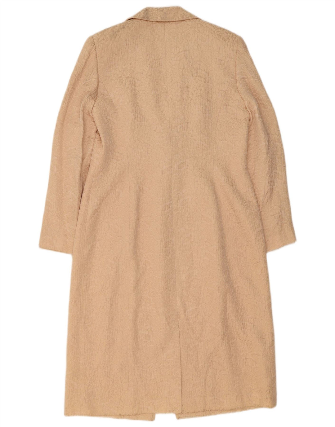 VINTAGE Womens Overcoat UK 14 Large Beige Floral Acetate
