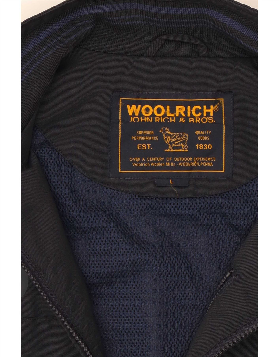 Giacca da ginnastica senza maniche grafica da uomo Woolrich Large Blu Navy