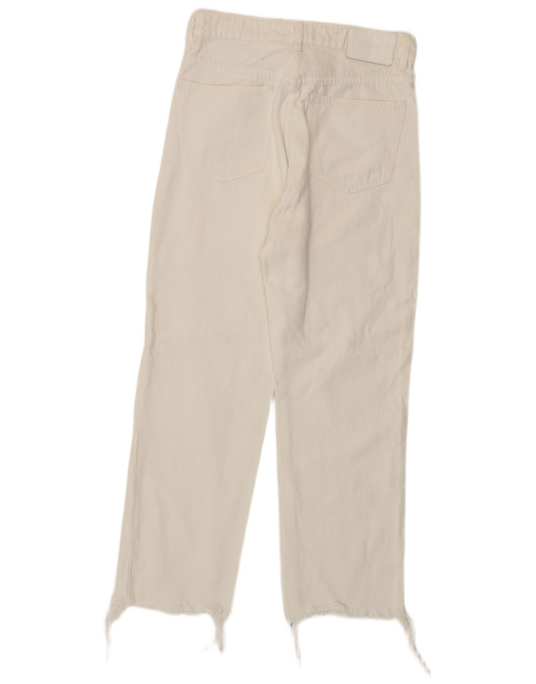 Jeans dritti da donna Zara EU 38 Small W28 L26 Cotone bianco