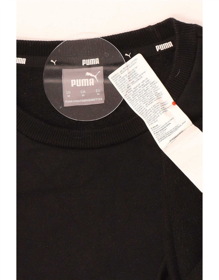 Felpa grafica da uomo Puma Felpa media in cotone nero