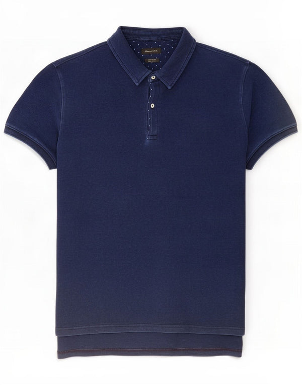 Massimo Dutti Polo da uomo casual fit 2XL Cotone blu navy