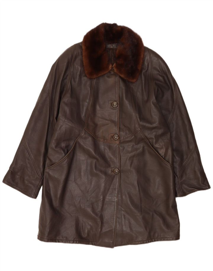 Soprabito vintage da donna UK 18 XL Marrone