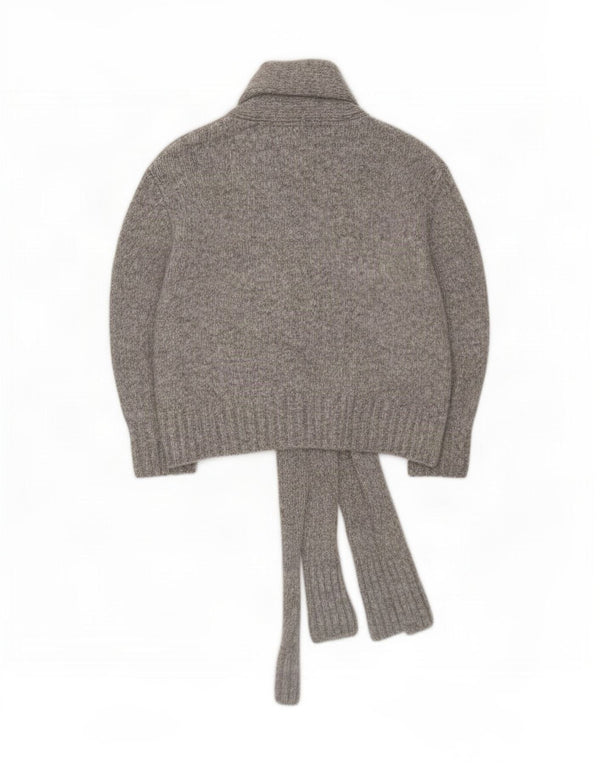 Maglione cardigan aperto oversize da donna Zara UK 10 piccolo nylon grigio