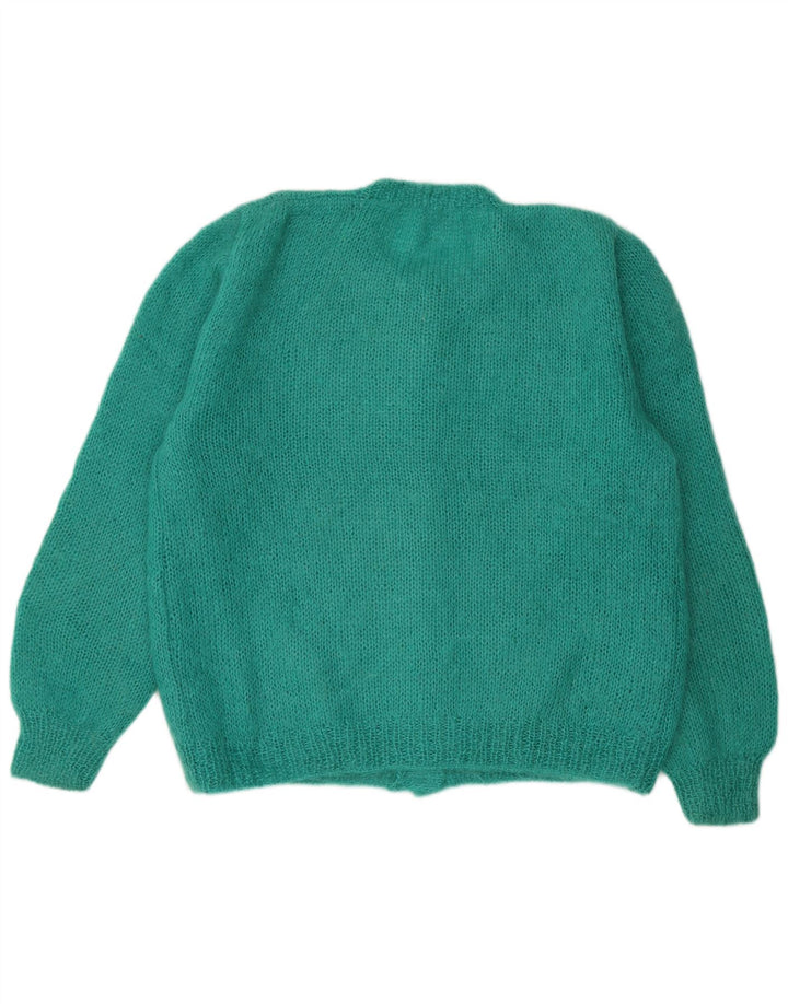 Maglione cardigan da donna VINTAGE UK 16 grande verde