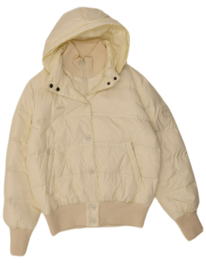 Giacca imbottita con cappuccio da donna KOCCA UK 18 XL in poliammide bianco sporco