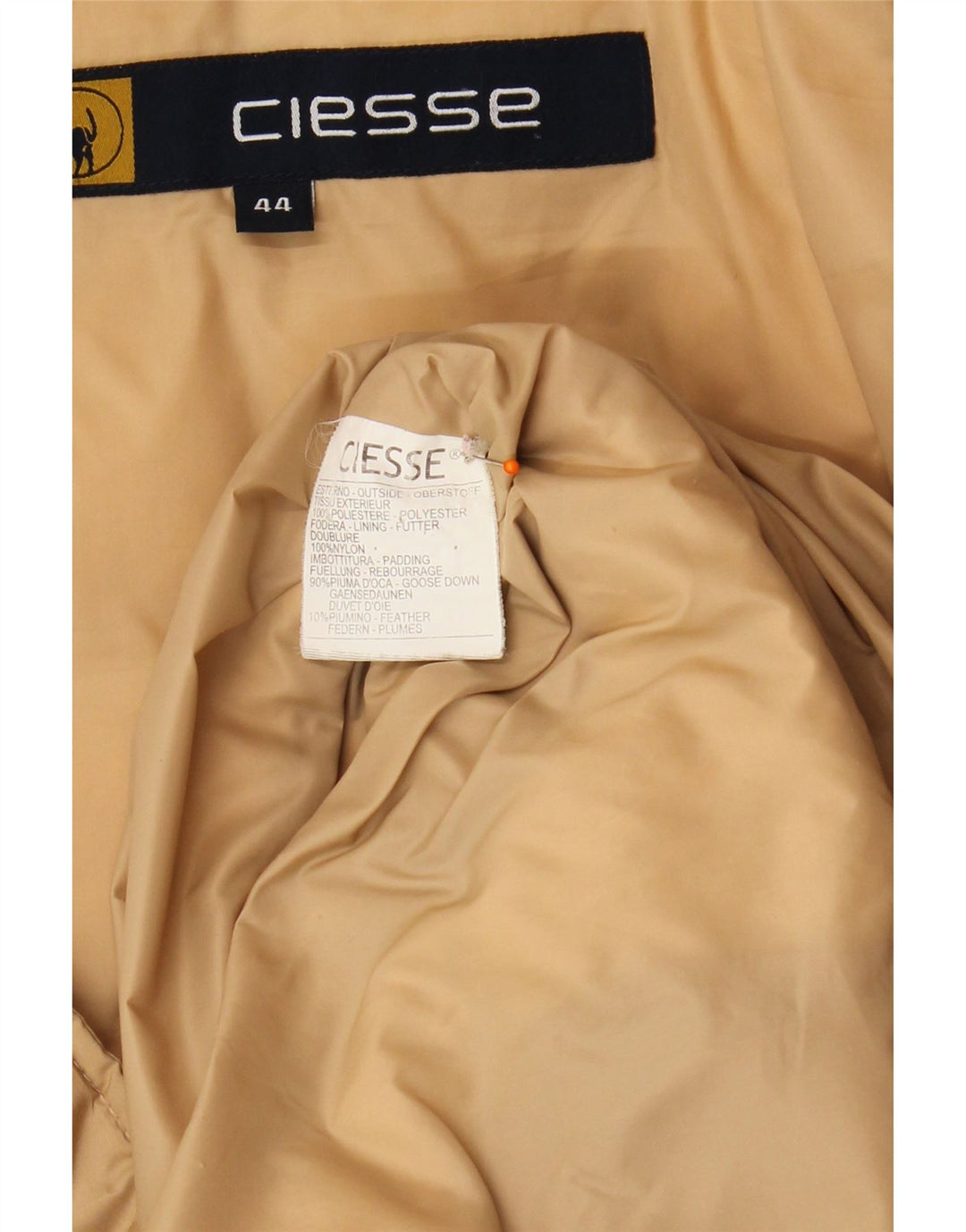 CIESSE PIUMINI Womens Hooded Padded Jacket IT 44 Medium Beige Polyester
