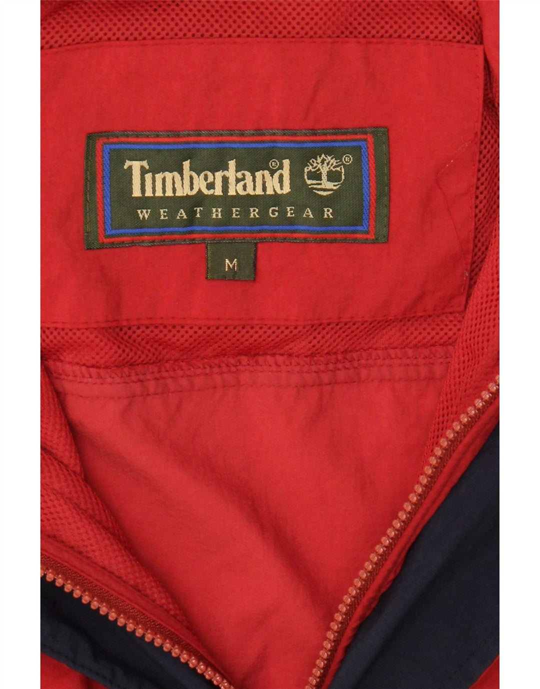 TIMBERLAND Mens Hooded Rain Jacket UK 38 Medium Red Nylon Vintage Timberland and Second-Hand Timberland from Messina Hembry 