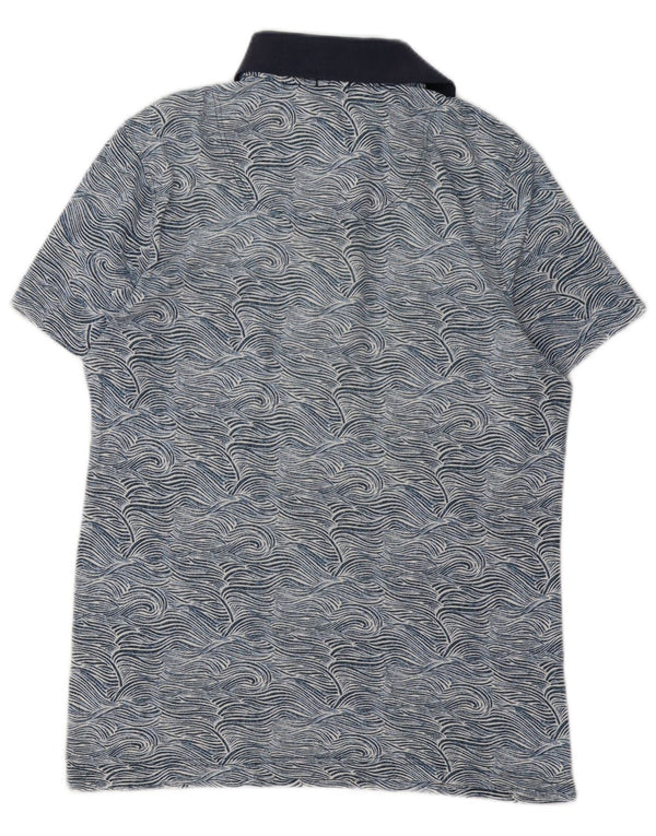 Polo da uomo con motivo astratto muscolare di Abercrombie & Fitch Blu medio