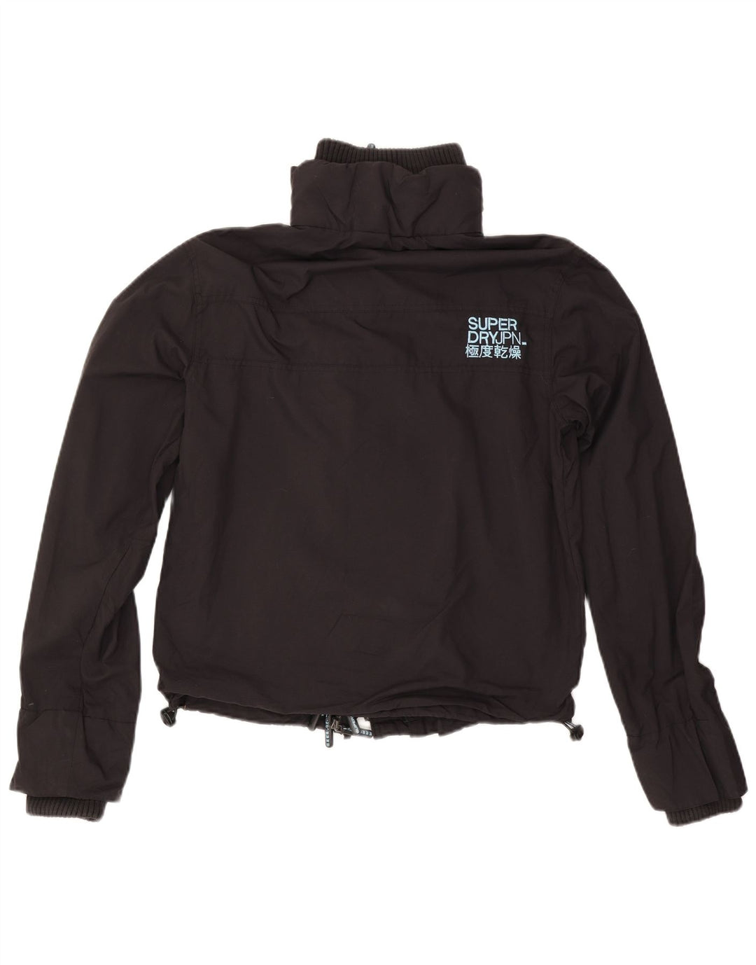 Giacca antipioggia grafica da donna Superdry UK 14 nylon nero medio