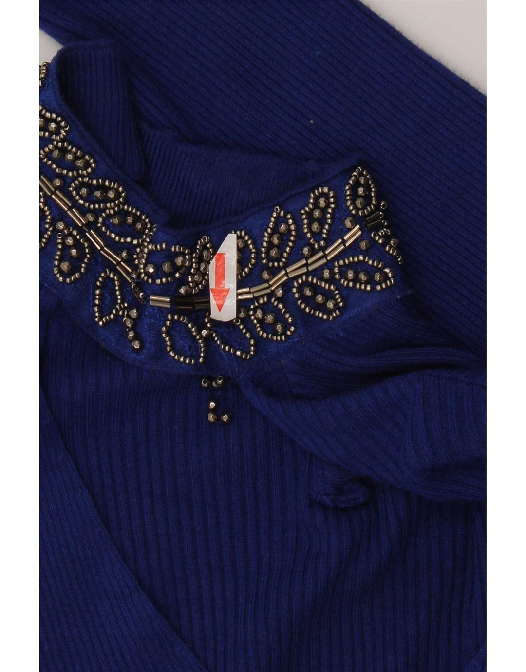 Top corto da donna Oasis UK 8 piccolo in viscosa blu