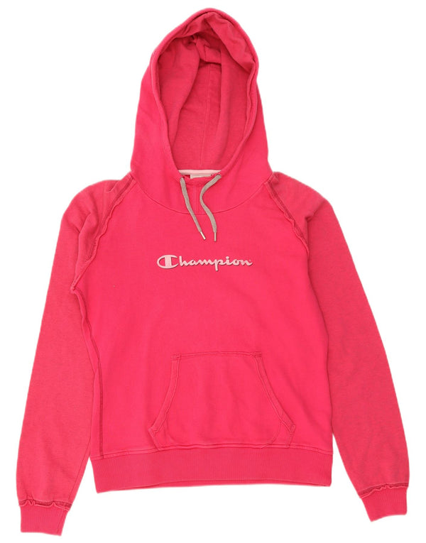 Maglione con cappuccio grafico Rochester da donna Champion UK 16 grande cotone rosa