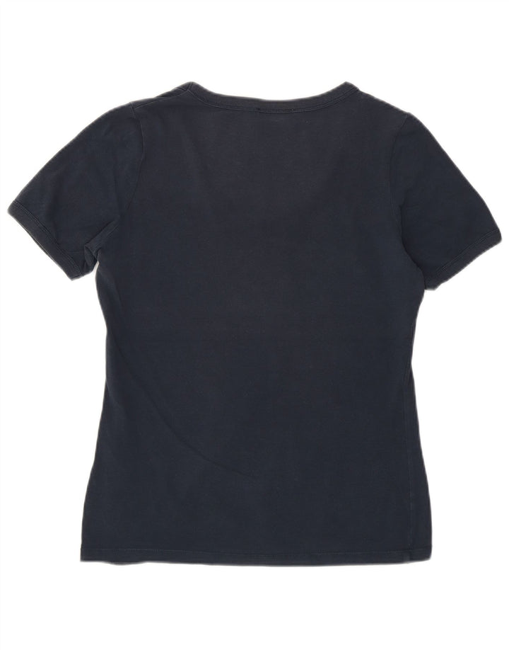 T-shirt grafica da donna Marlboro Classics Top UK 14 Large Blu Navy