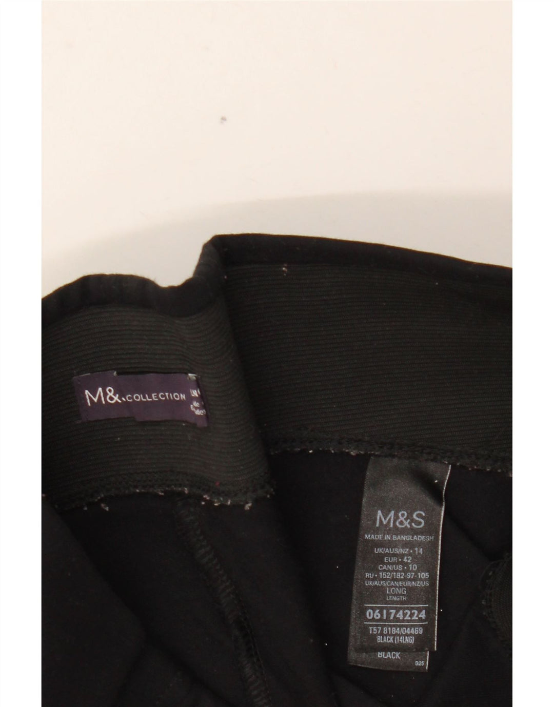 MARKS & SPENCER Leggings da donna UK 14 Large Nero Viscosa