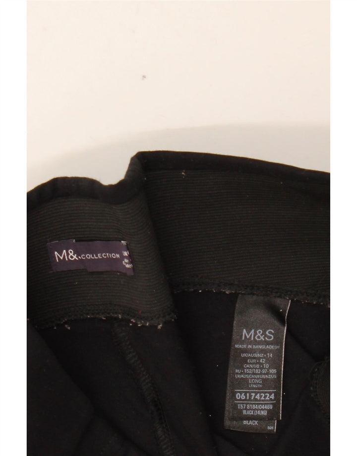 MARKS & SPENCER Leggings da donna UK 14 Large Nero Viscosa