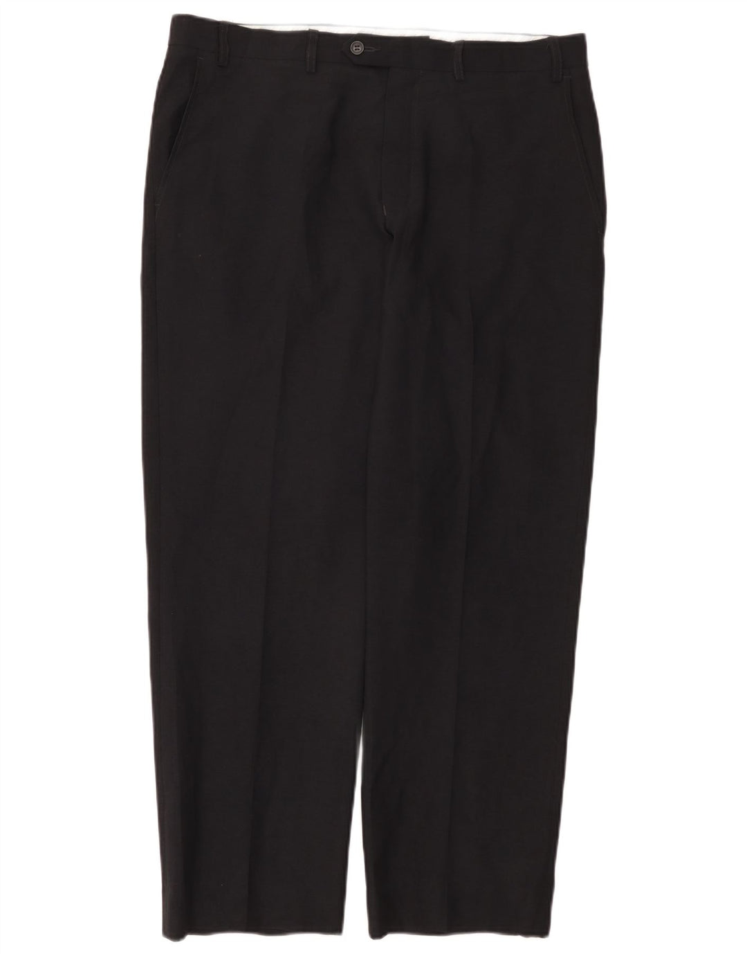 Pantaloni da abito dritti su misura da uomo Marks & Spencer W36 L29 Blu Navy