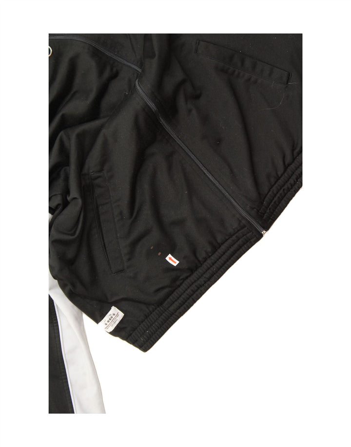 DIADORA Giacca da tuta grafica da uomo UK 40 Medium Black Colourblock