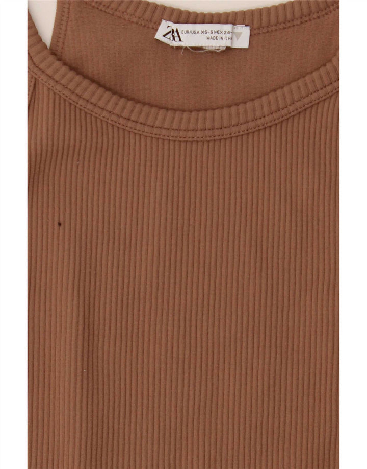Mini abito Halter da donna Zara UK 4 XS Marrone