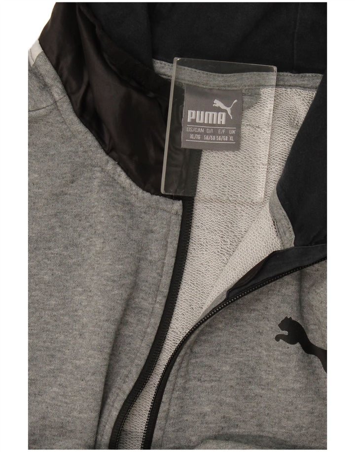 Felpa con cappuccio e zip da uomo Puma XL in blocco di colore grigio