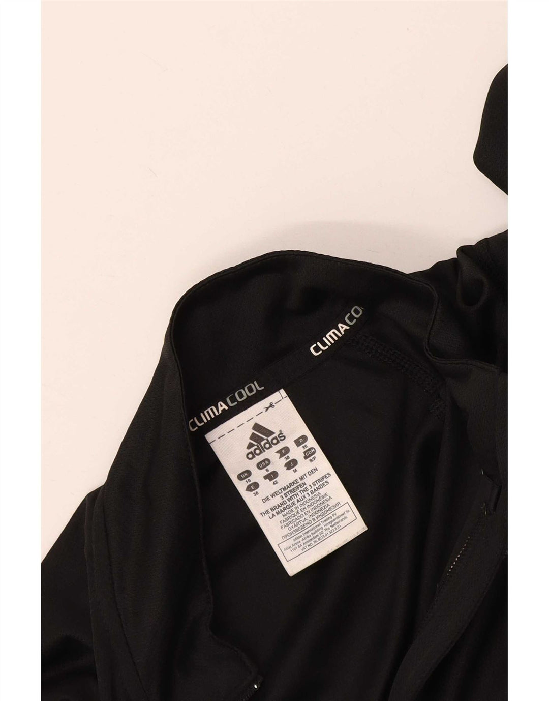 Adidas Donna Climacool Zip Neck Pullover Tuta Top UK 10 Small Nera